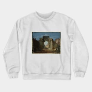 A Capriccio with the Dome of St Peter's, Rome, Seen through a Ruined Triumphal Arch, 1797 Crewneck Sweatshirt